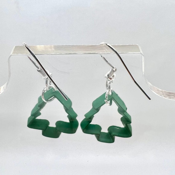 Christmas Tree Earrings - Cookie Cutter Earrings - Dangle Earrings - Picture 4 of 8